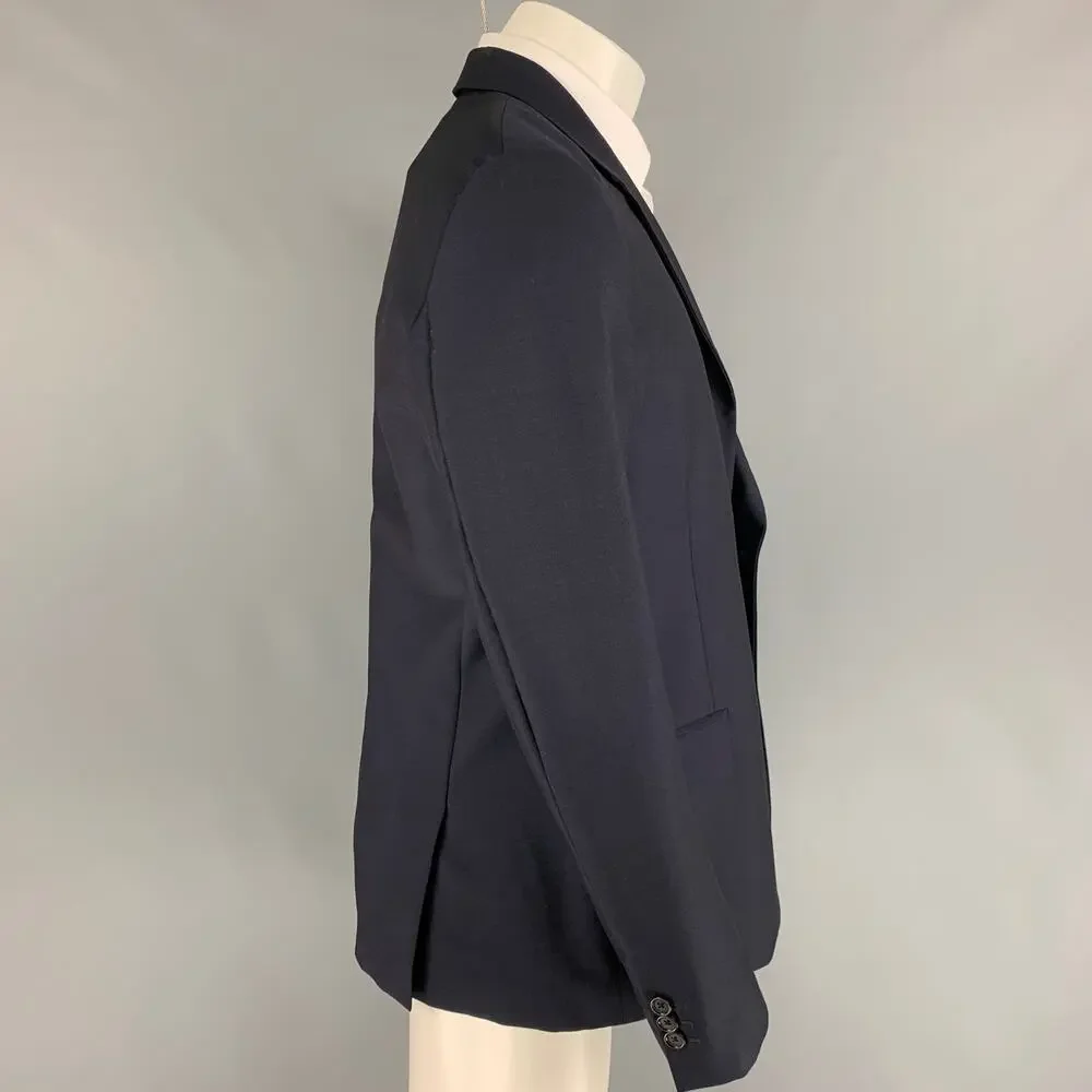 ALEXANDER MCQUEEN Size 42 Navy Wool Mohair Notch Lapel Sport Coat